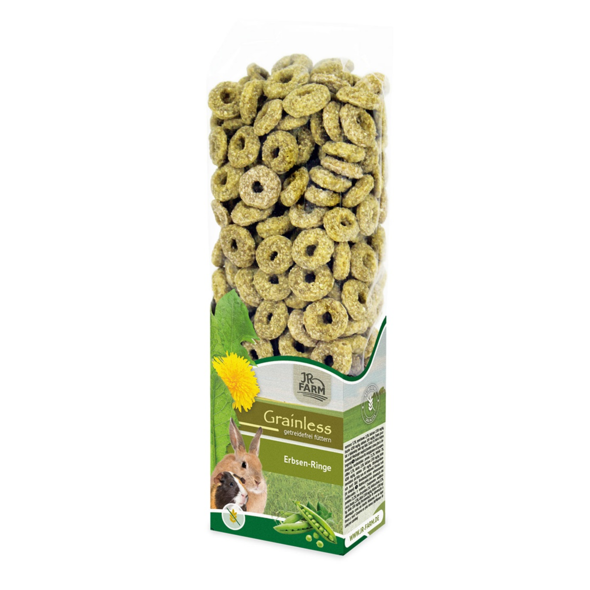JR Farm Grainless Ærteringe i 150 g pose til kaniner og gnavere