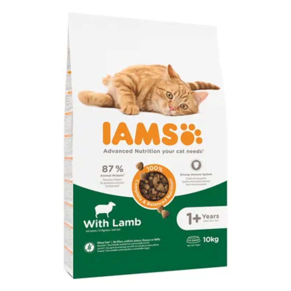 IAMS Adult Lam i 10 kg sæk til katte
