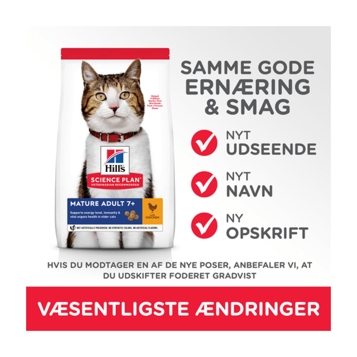 Hills Cat Mature Adult 7+ Chicken i 1,5 kg pose til katte – billede 2