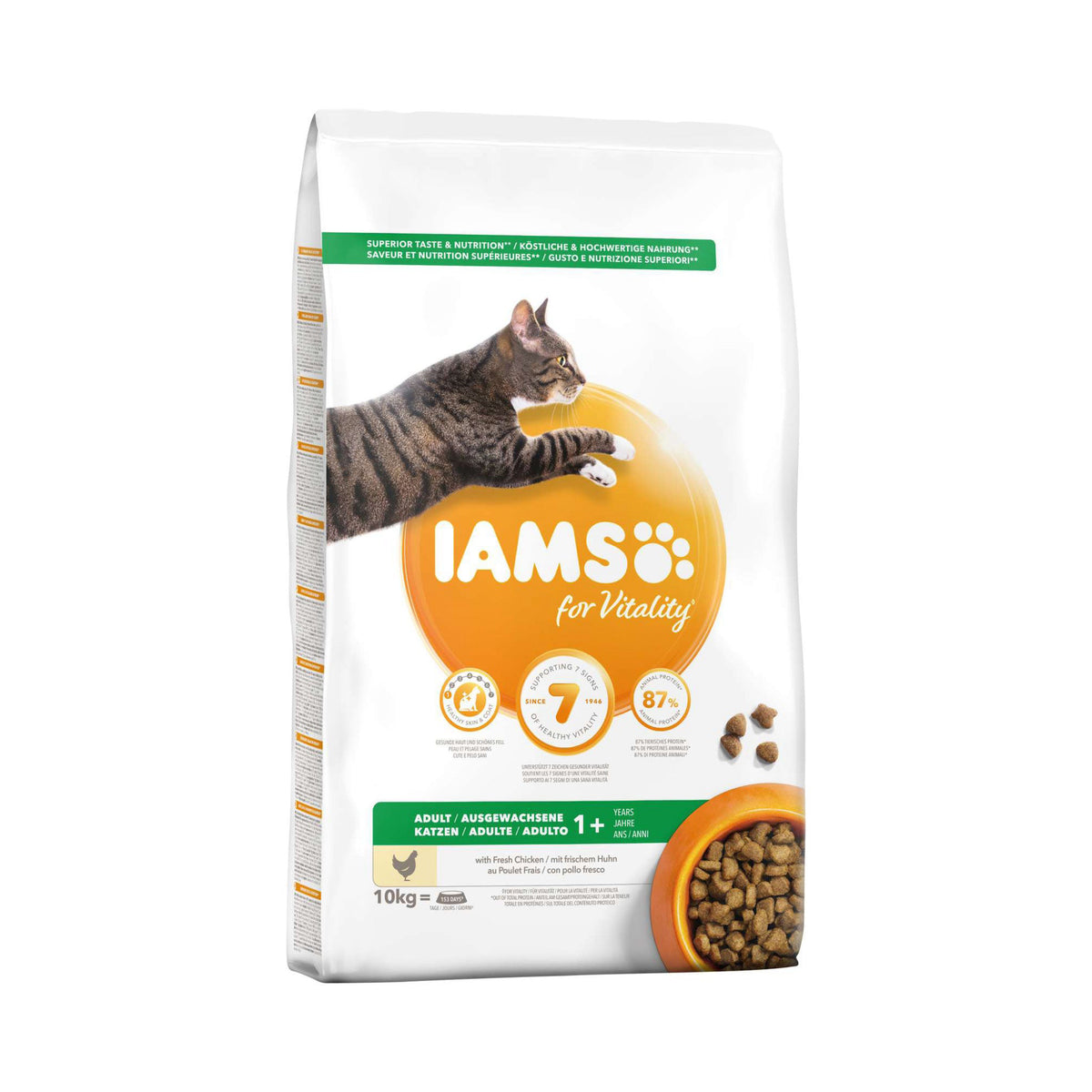 IAMS Adult Kylling i 10 kg sæk til katte