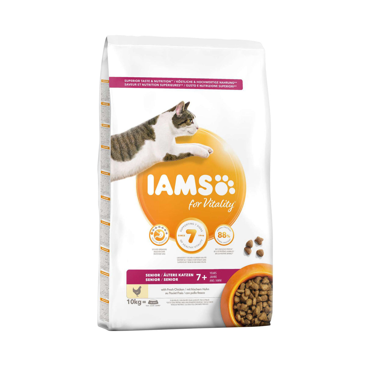 IAMS Mature / Senior Kylling i 10 kg sæk til katte