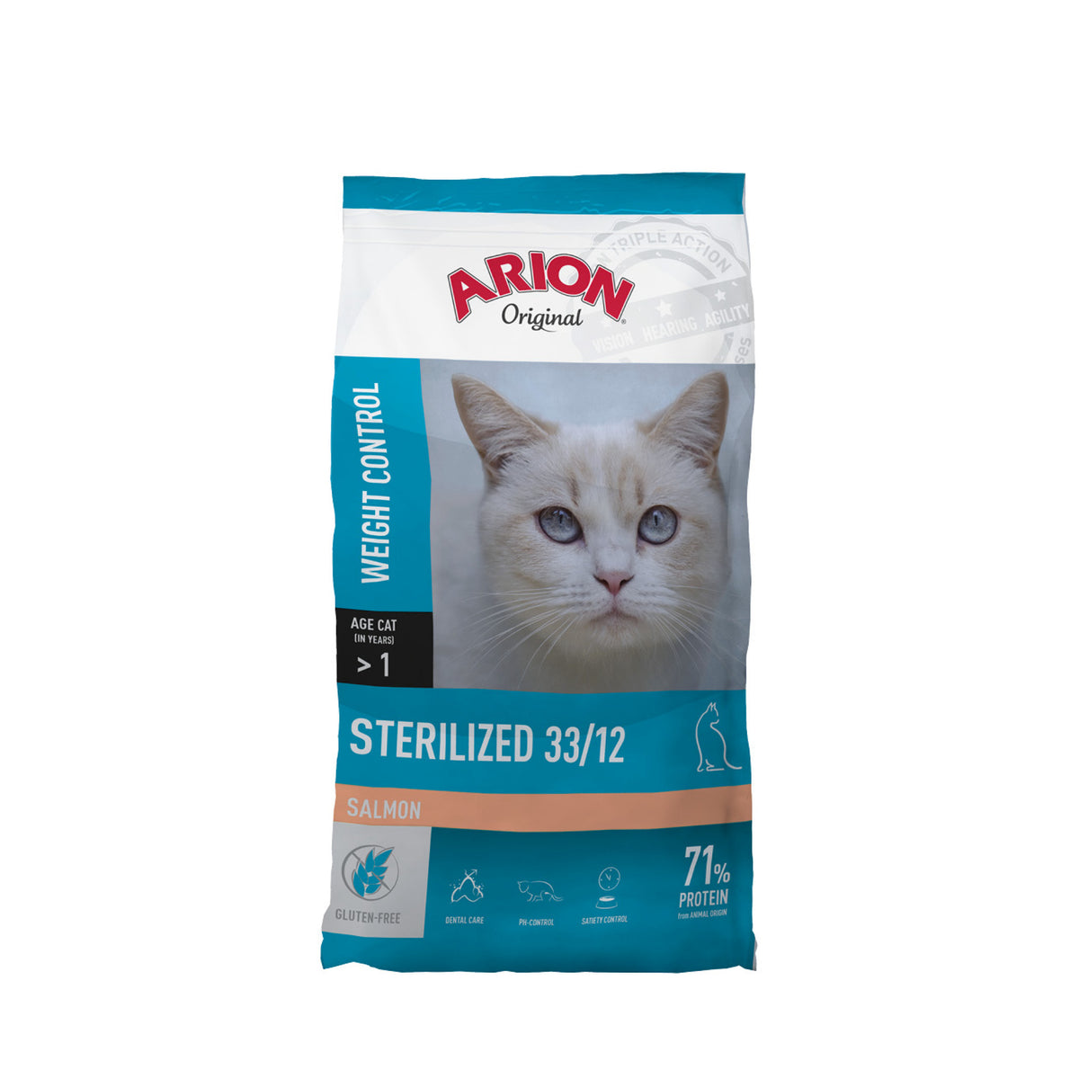 ARION Cat Sterilized Weight Control Salmon i 2 kg pose til katte