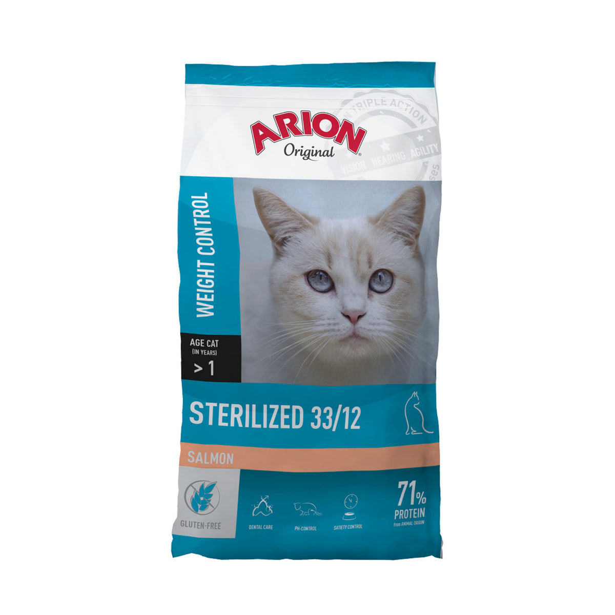 ARION Cat Sterilized Weight Control Salmon i 7,5 kg pose til katte