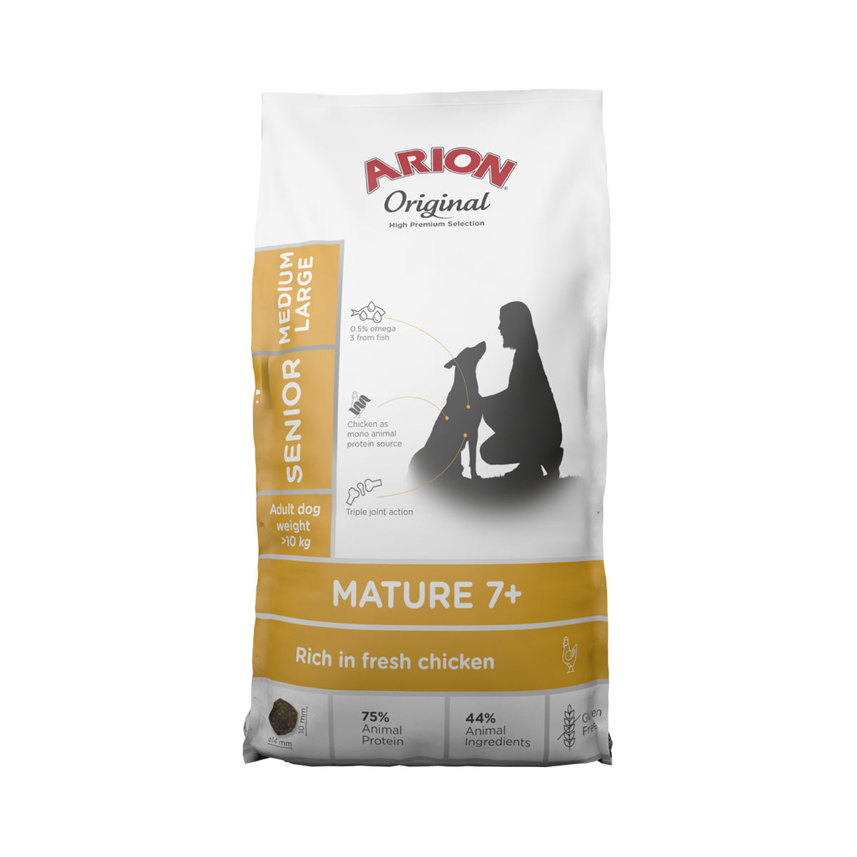 ARION Mature 7+ Medium/Large Chicken i 12 kg sæk til hunde