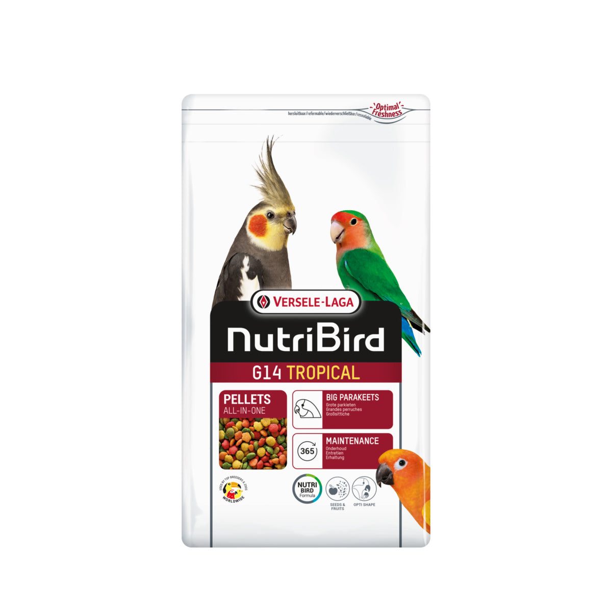 NutriBird G14 Tropical Parakit i 3 kg pose til stuefugle fra Versele-Laga N.V. – billede 3