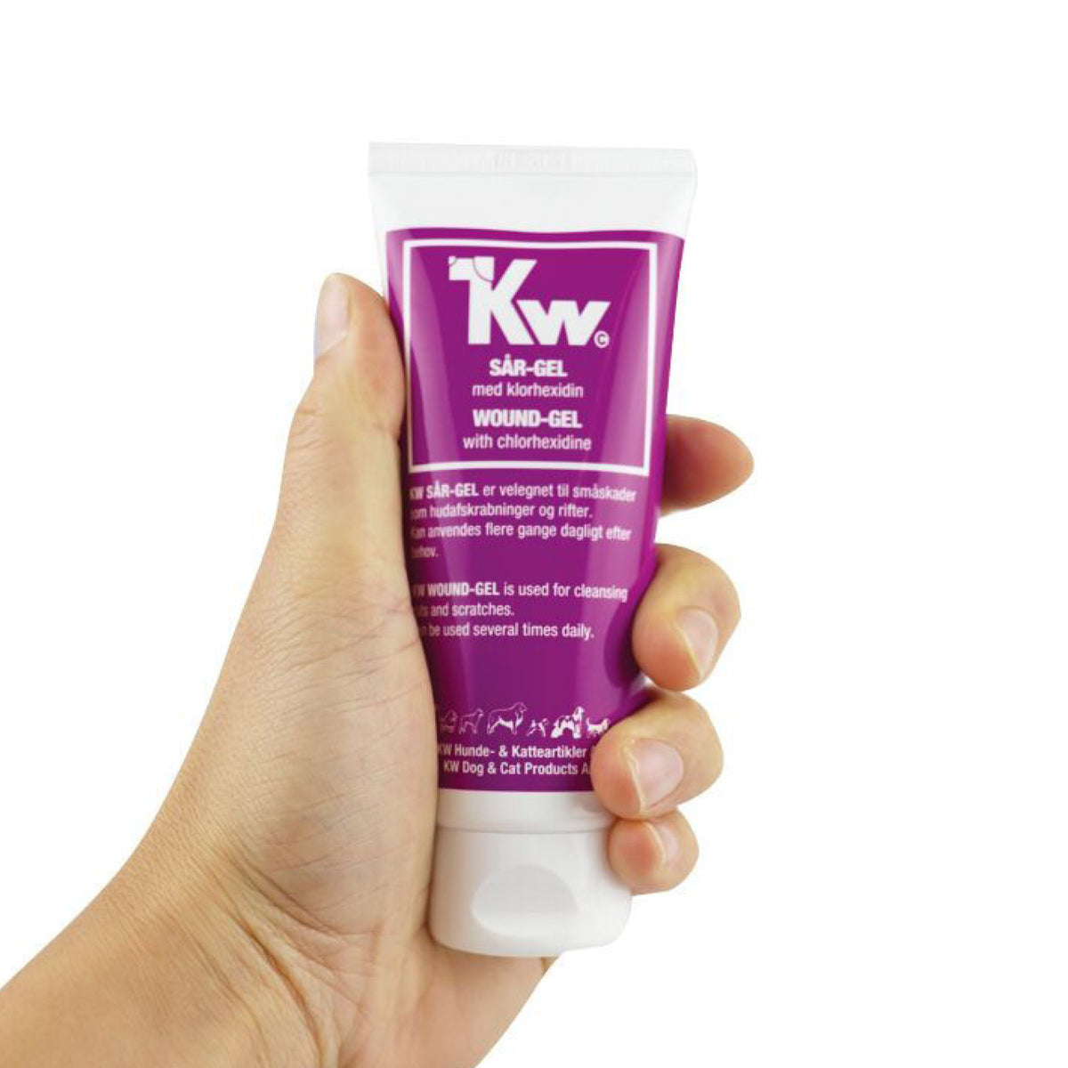 KW Sår-Gel m. Klorhexidin i 100 ml flaske til hunde – billede 2