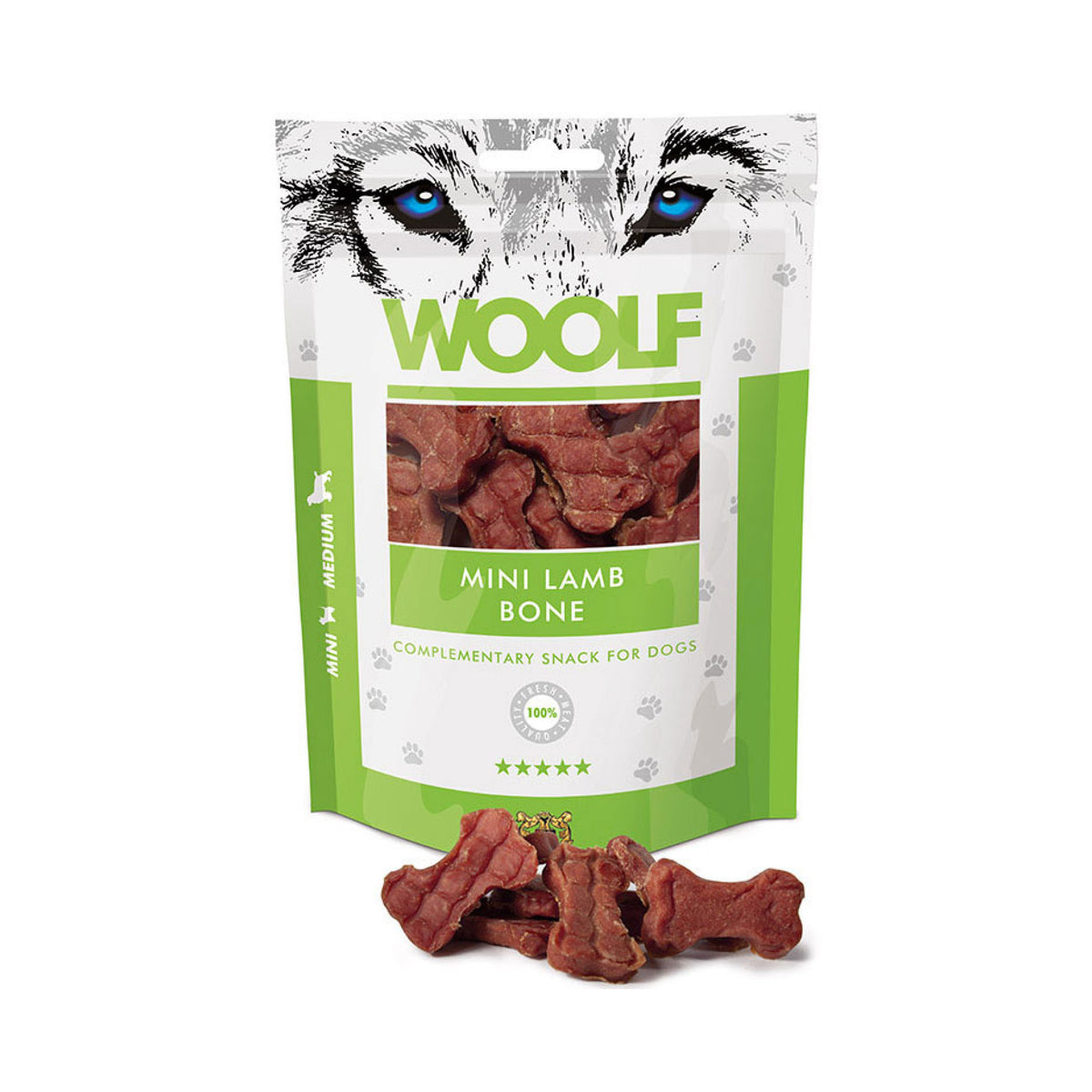 WOOLF Mini Lamb Bone i 100 g pose til hunde