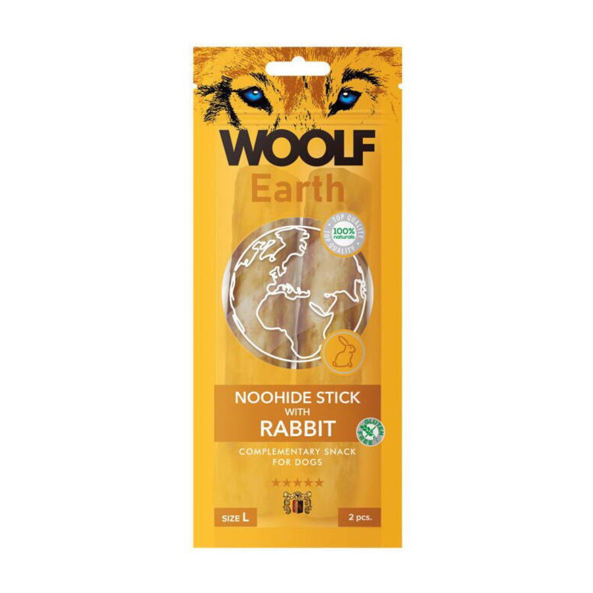 WOOLF Earth Noohide Rabbit Large i 2 stk pakning til hunde