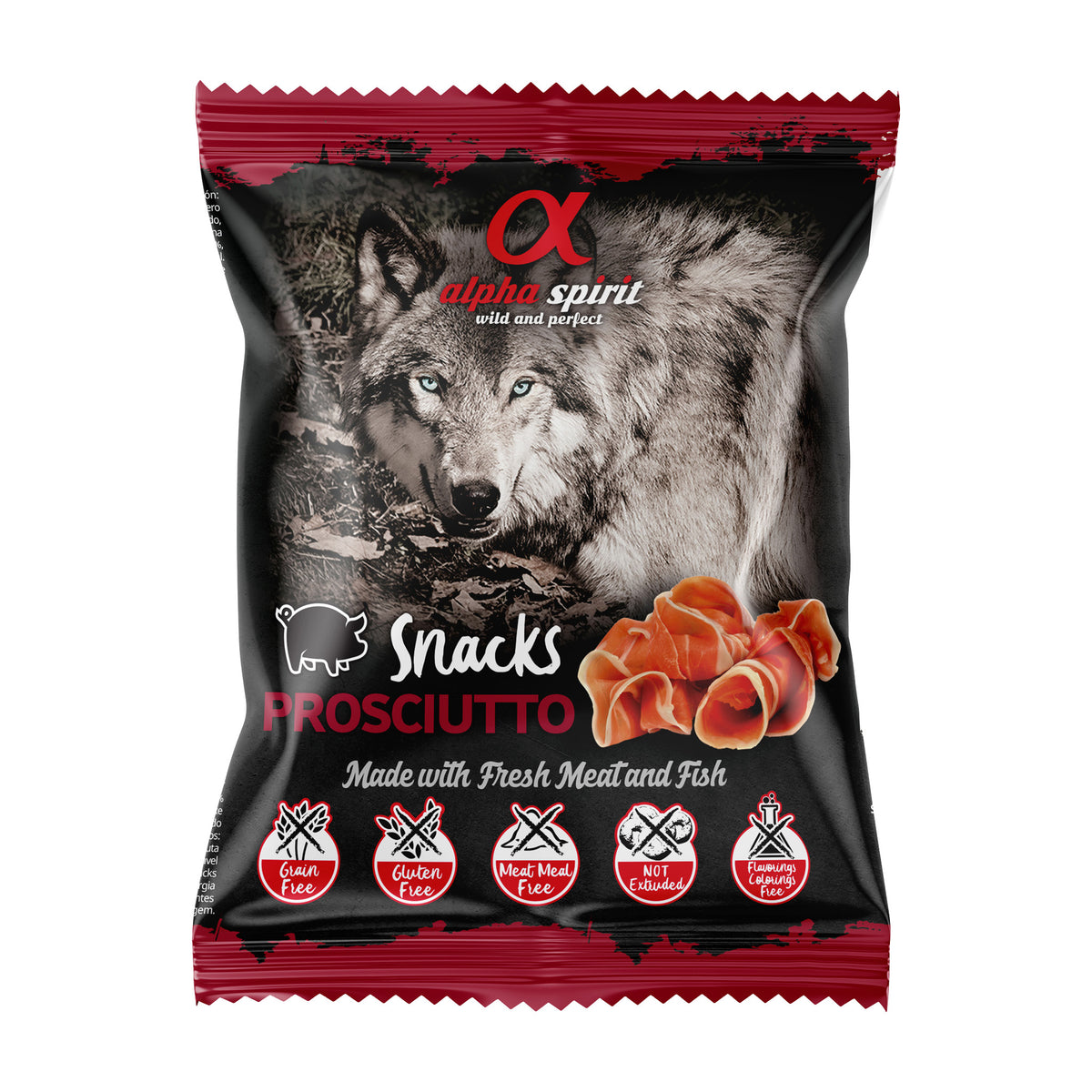 Alpha Spirit Godbidder Ham Snack i 50 g pose til hunde fra AlphaSpirit