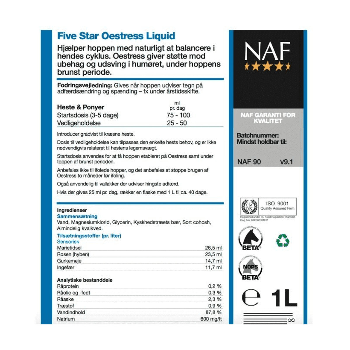 NAF Oestress Liquid 1 ltr hestefoder – billede 2