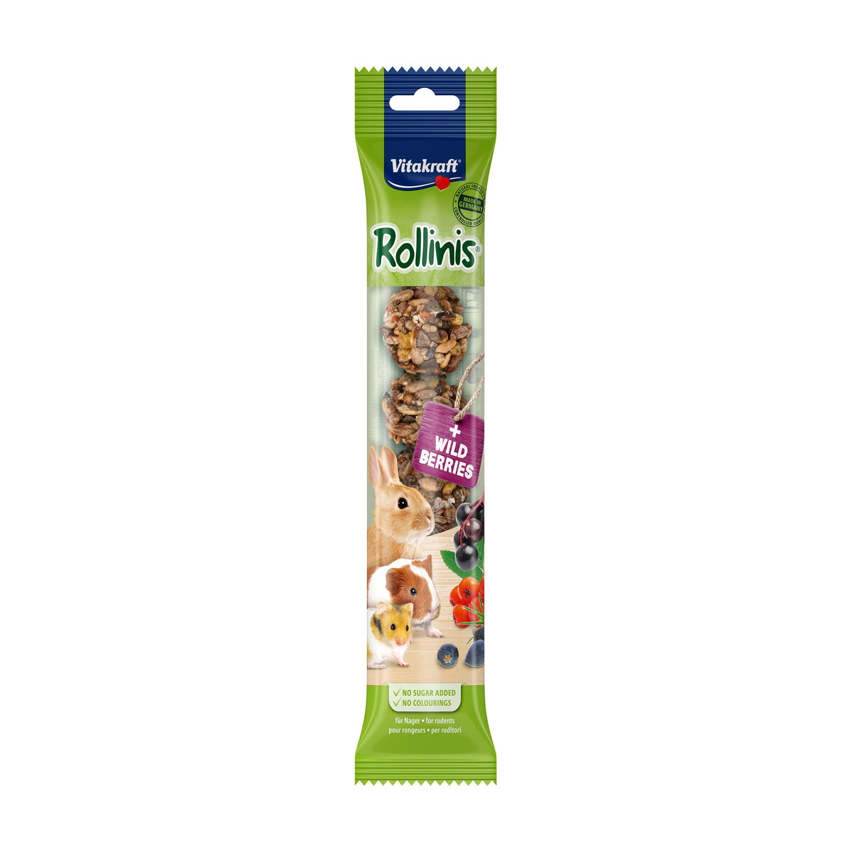 Vitakraft Rollinis Wild Berry i 40 g pose til kaniner og gnavere
