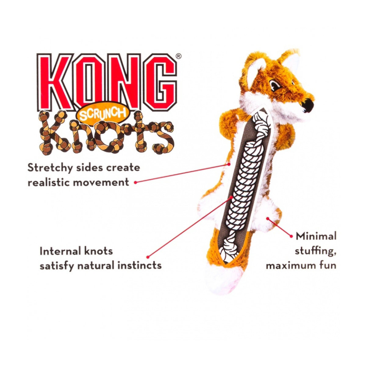 KONG Scrunch Knots Racoon Small/Medium til hunde – billede 4