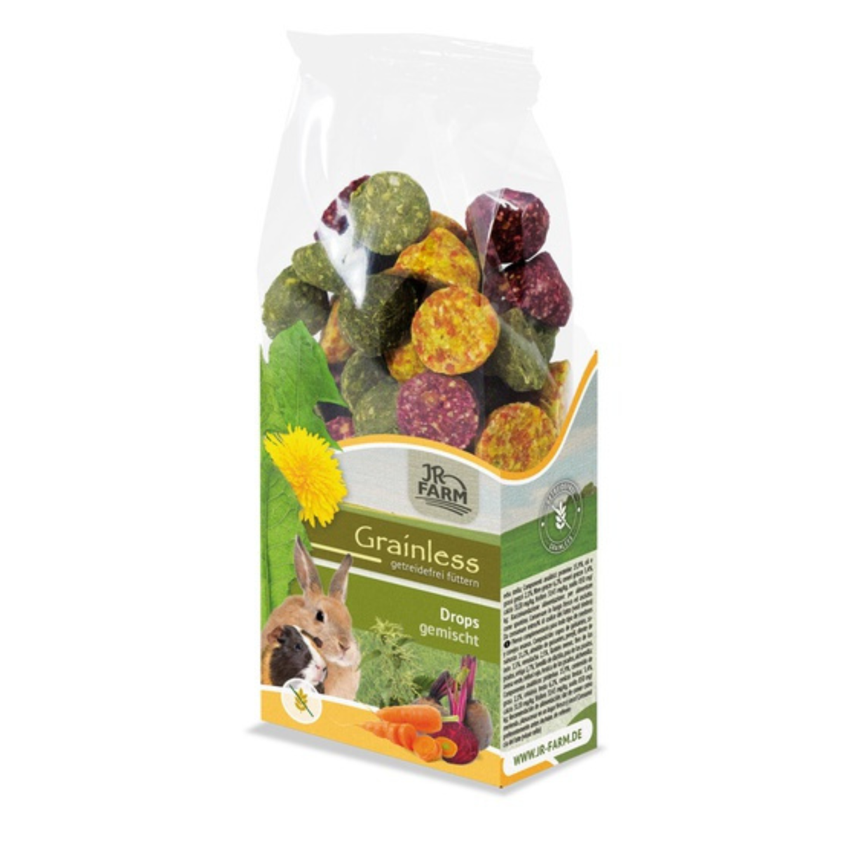 JR Farm Drops Mix i 140 g pose til kaniner og gnavere