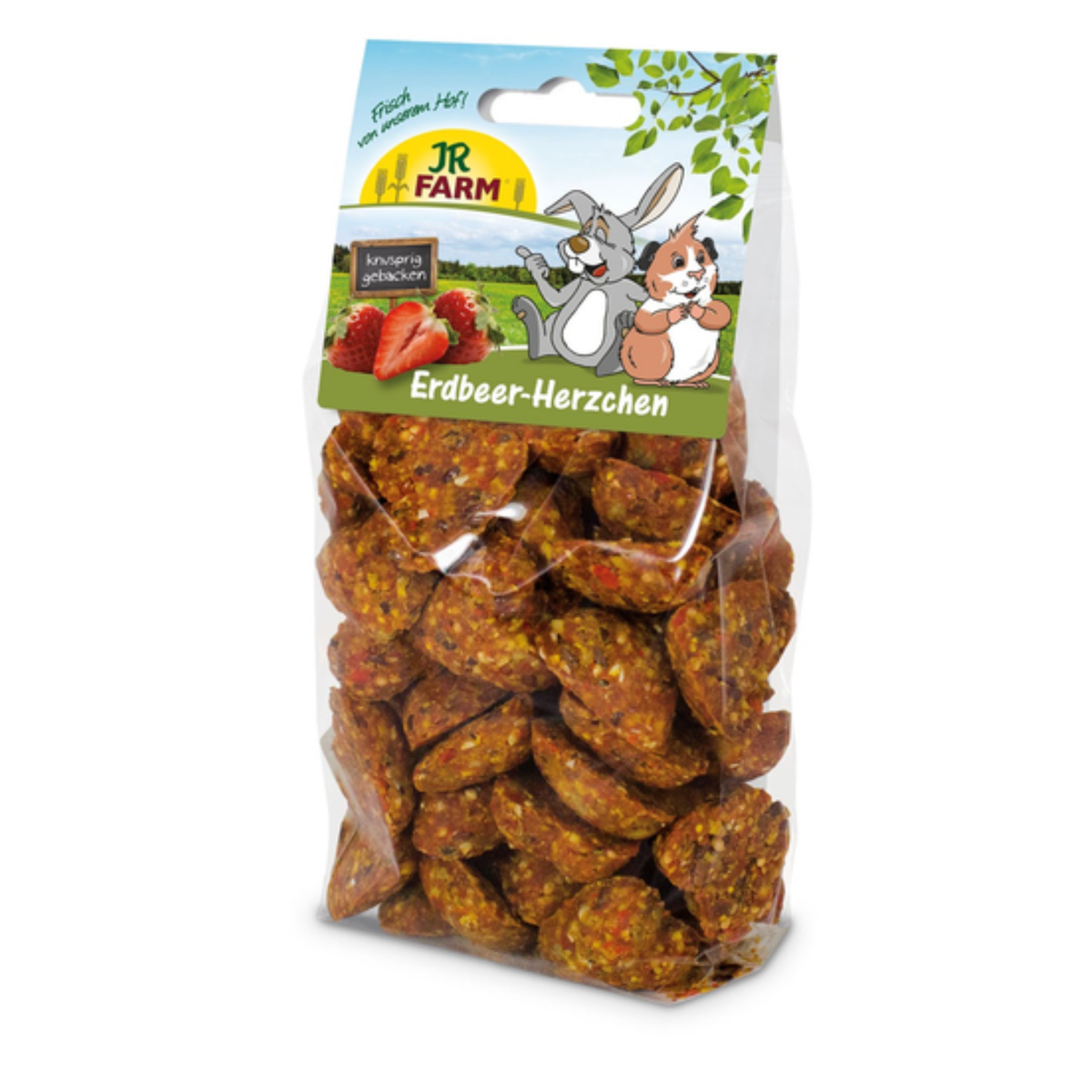 JR Farm Jordbærhjerter i 150 g pose til kaniner og gnavere