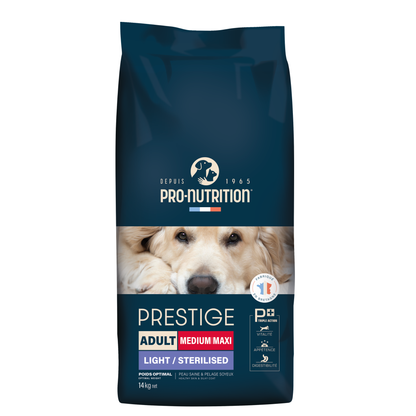 Prestige Adult Light/Sterilised Medium i 14 kg sæk til hunde