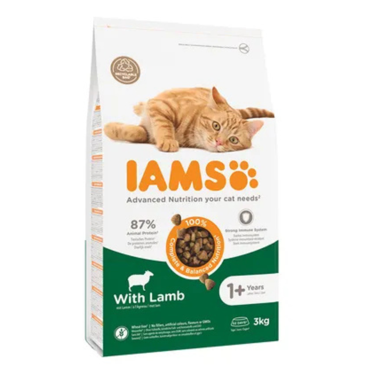 IAMS Adult Lam i 3 kg pose til katte