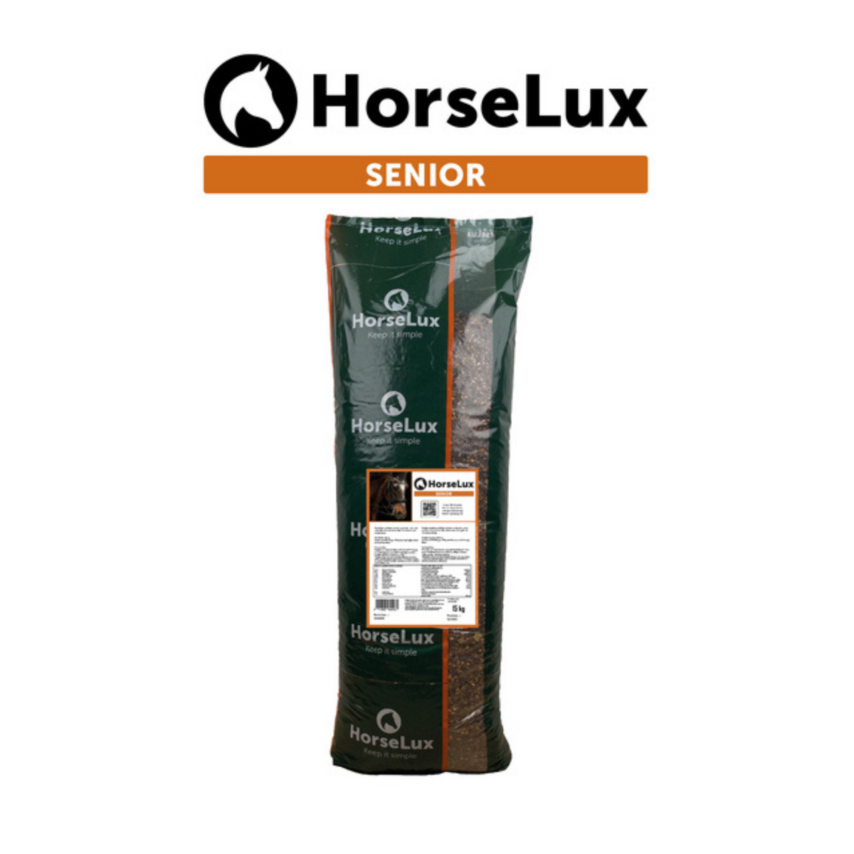 HorseLux Senior hestefoder i 15 kg sæk