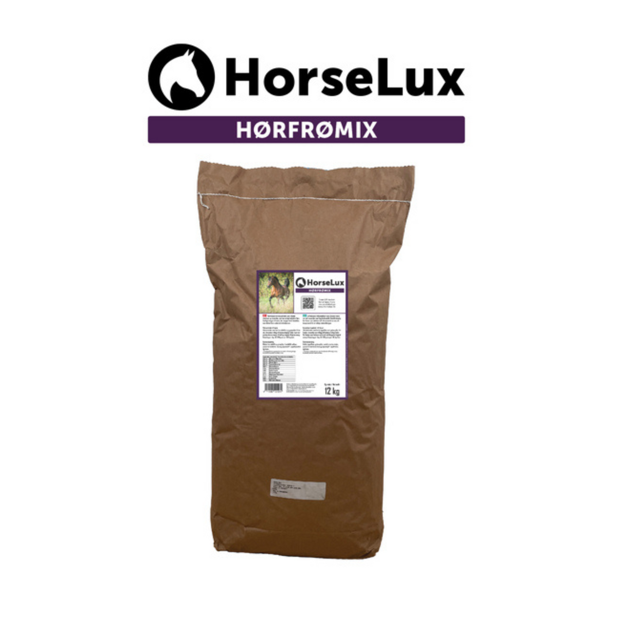 HorseLux HørfrøMix hestefoder i 12 kg sæk