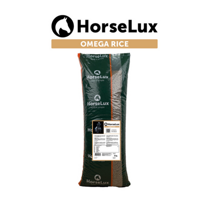 HorseLux Omega Rice i 15 kg sæk til heste