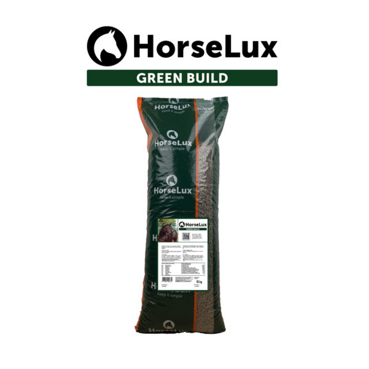 HorseLux Green Build i 15 kg sæk til heste