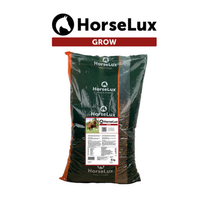 HorseLux Grow hestefoder i 15 kg sæk