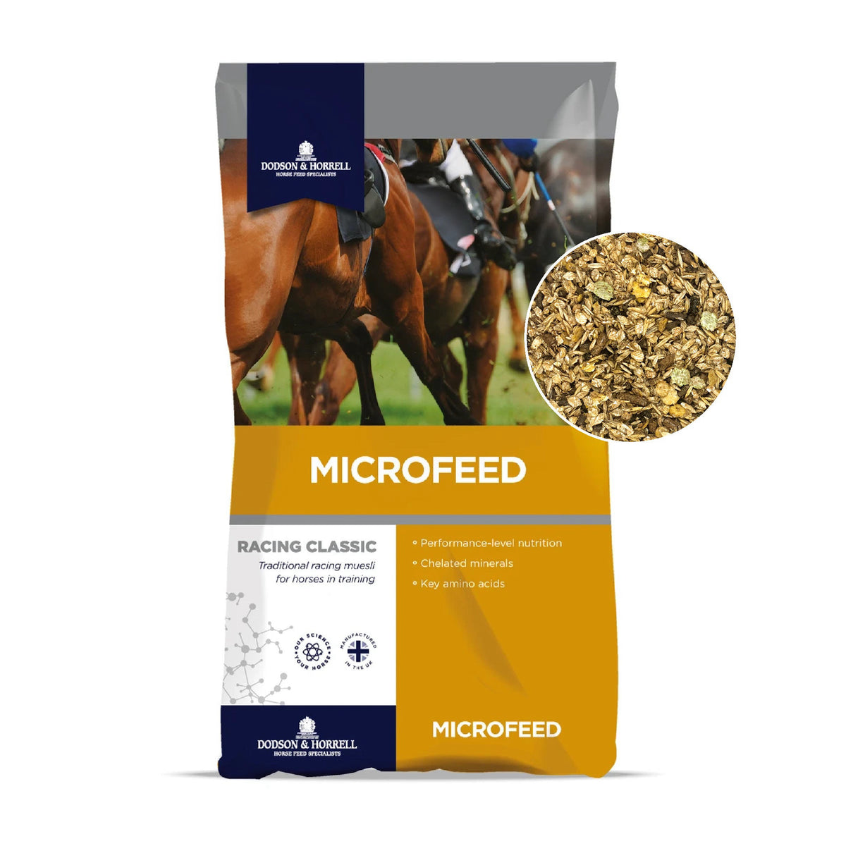 D&H Microfeed hestefoder i 20 kg sæk fra Dodson & Horrell