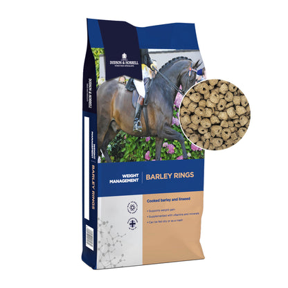 D&H Barley Rings hestefoder i 15 kg sæk fra Dodson & Horrell