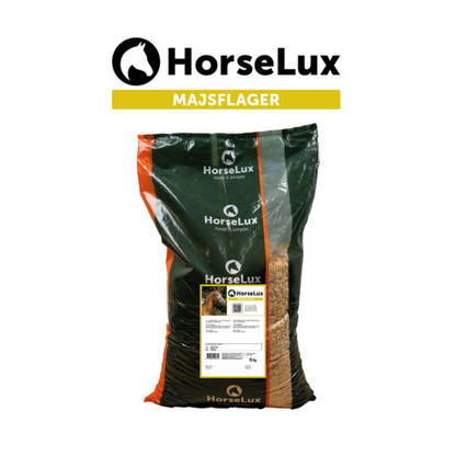 HorseLux Majsflager hestefoder i 15 kg sæk
