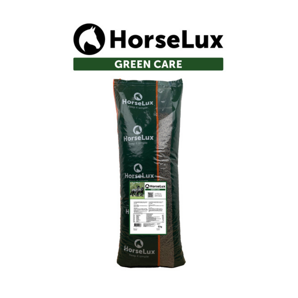 HorseLux Green Care i 15 kg sæk til heste