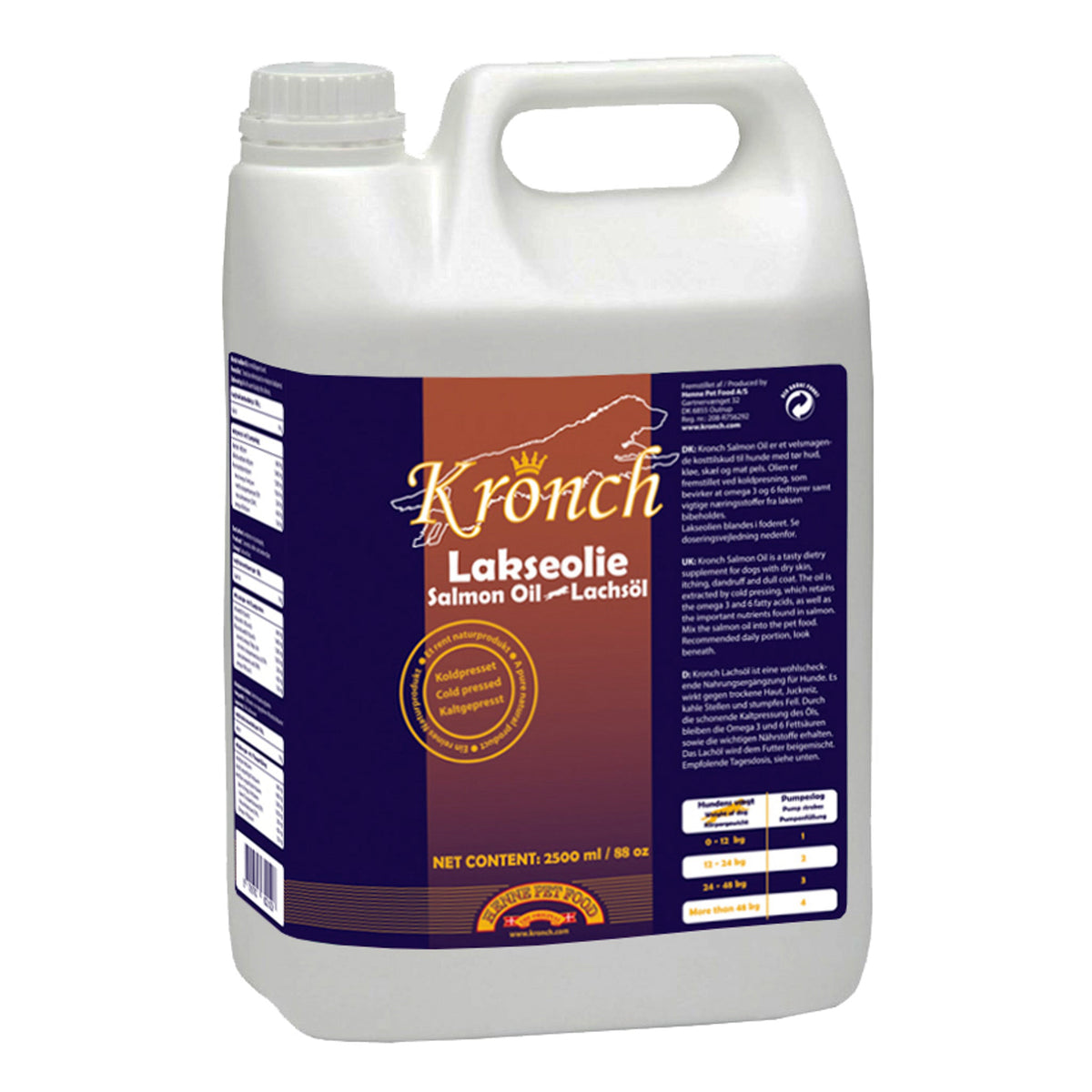Kronch Lakseolie 2,5 ltr til hunde