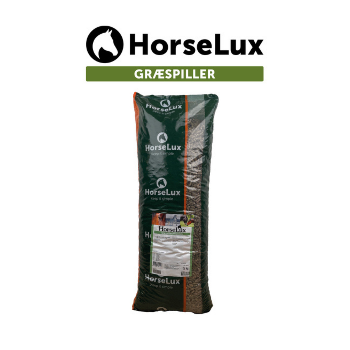 HorseLux Græspiller i 15 kg sæk til heste