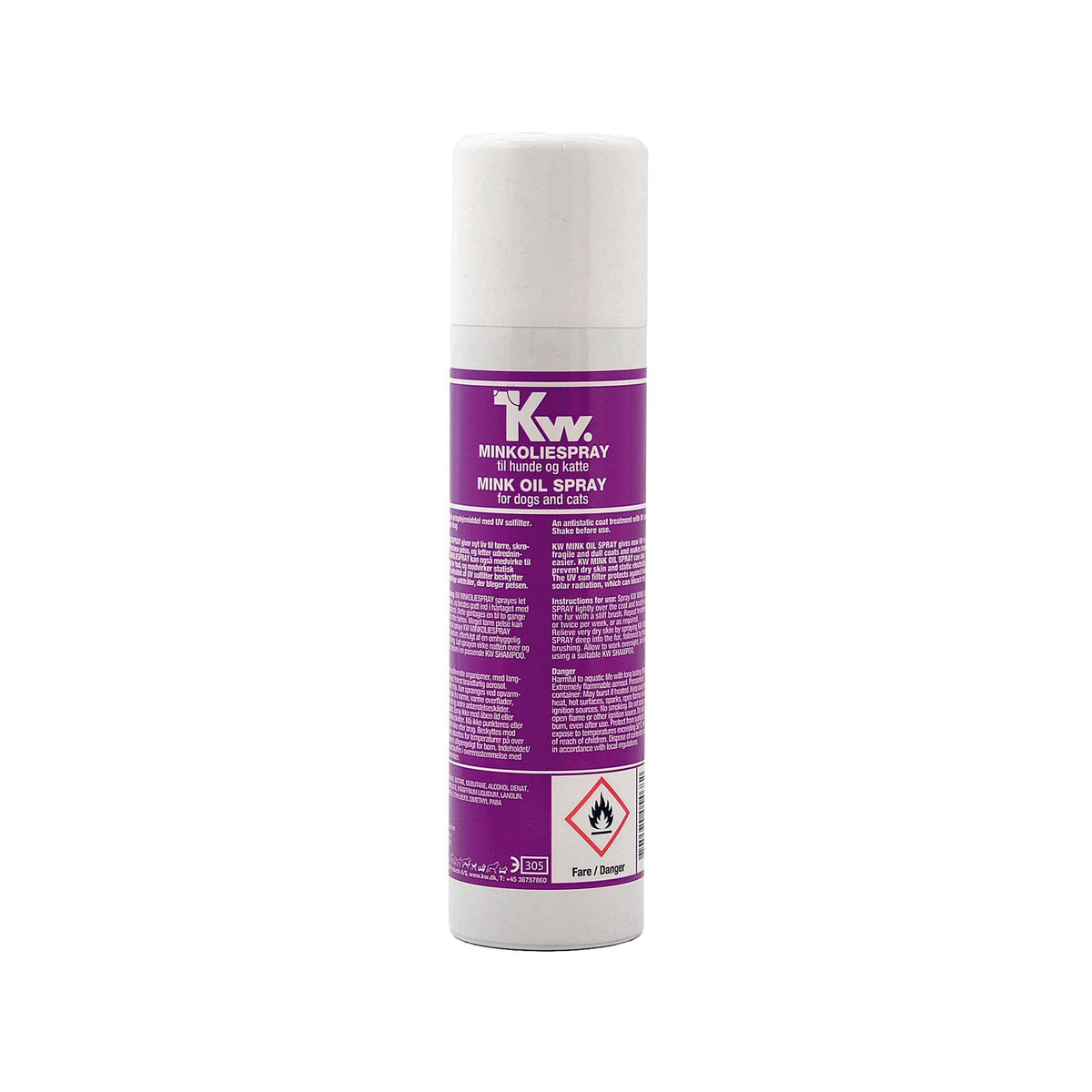 KW Minkoliespray m. Vitamin-F i 220 ml flaske til hunde