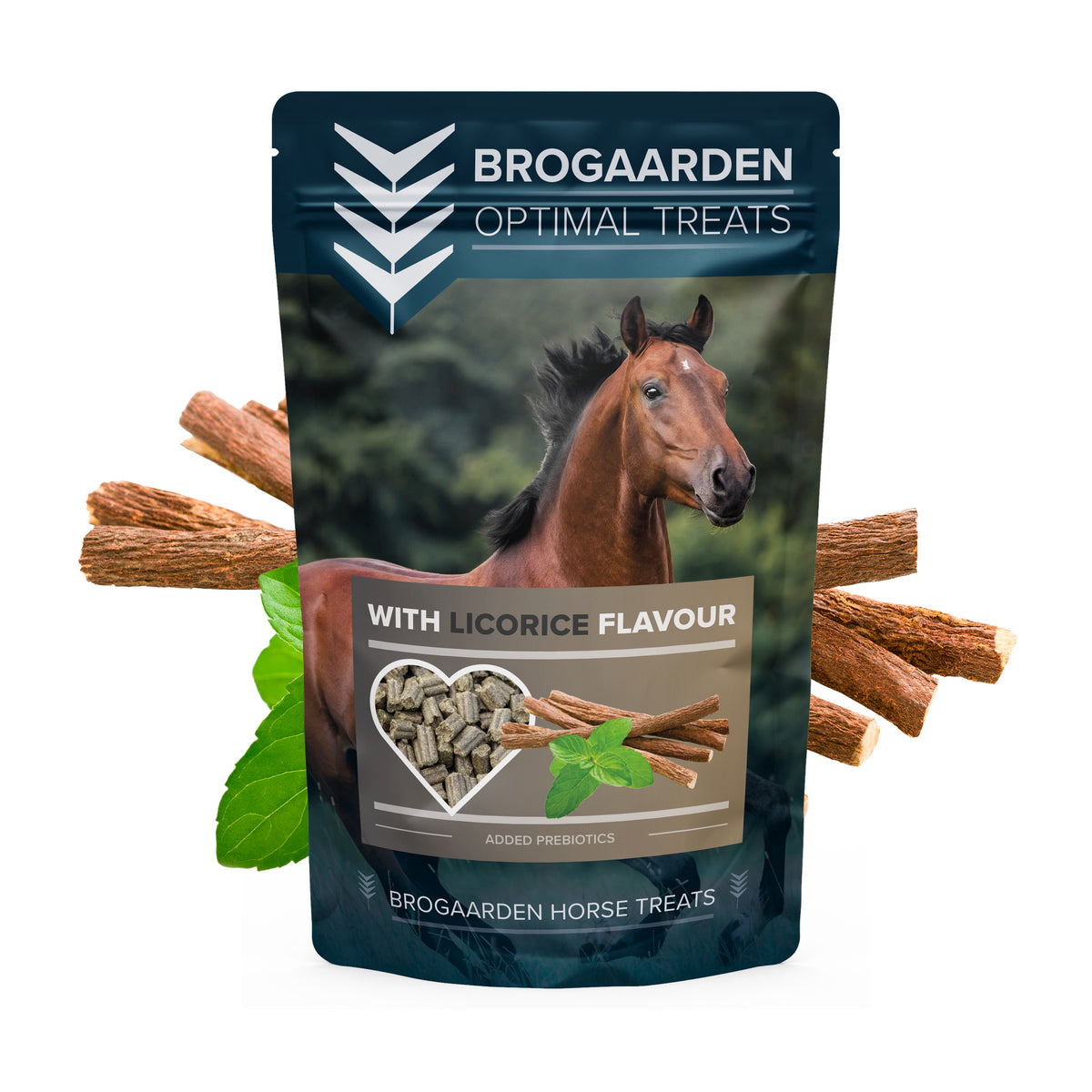 Brogaarden Optimal Treats Lakrids i 1 kg pose hestesnack