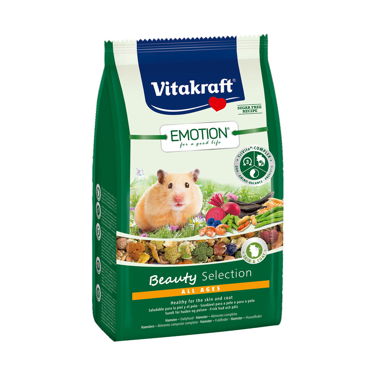 Vitakraft Emotion Beauty Hamsterfoder i 600 g pose til kaniner og gnavere