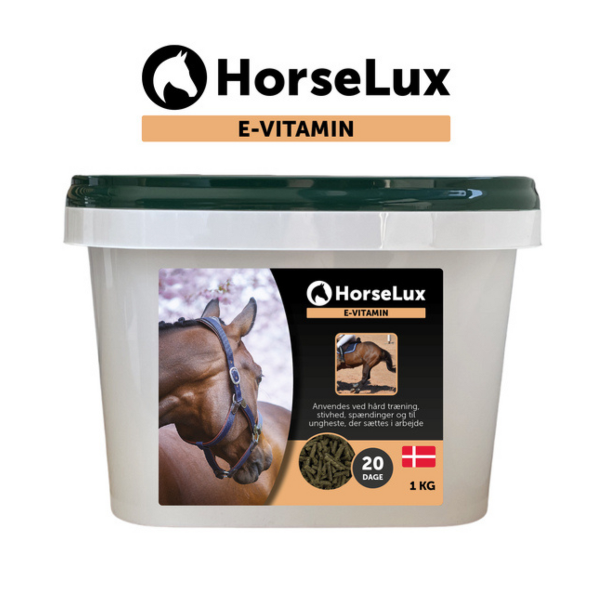 HorseLux E-Vitamin Pellets i 1 kg pose til heste