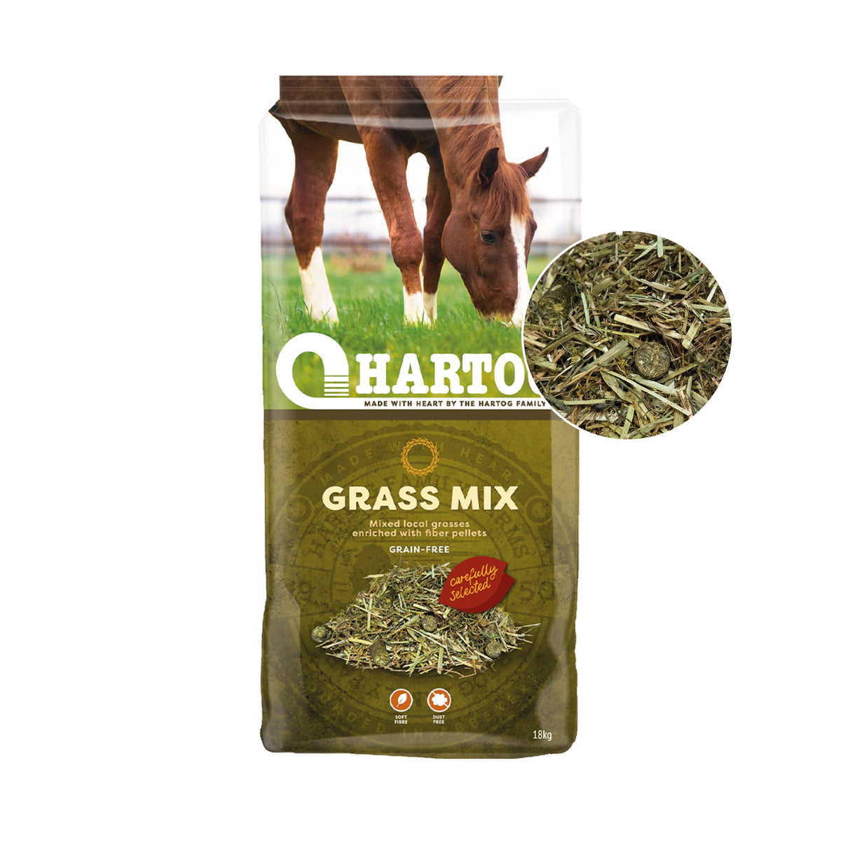 Hartog Grass Mix hestefoder i 18 kg sæk