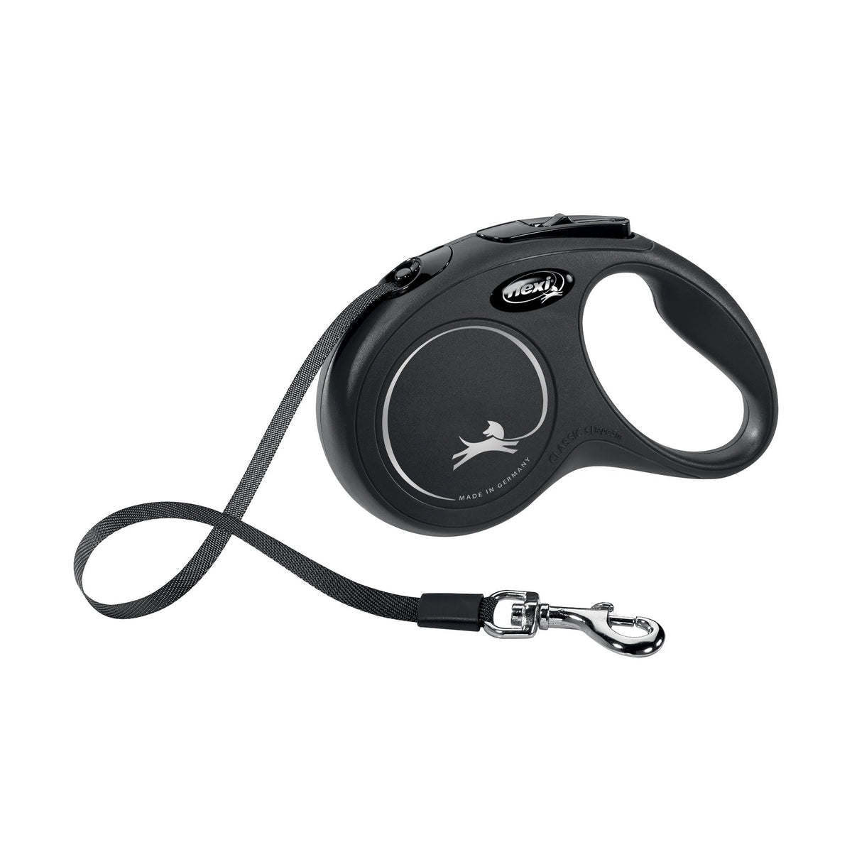 Flexi Classic Hundesnor Bånd Sort til hunde