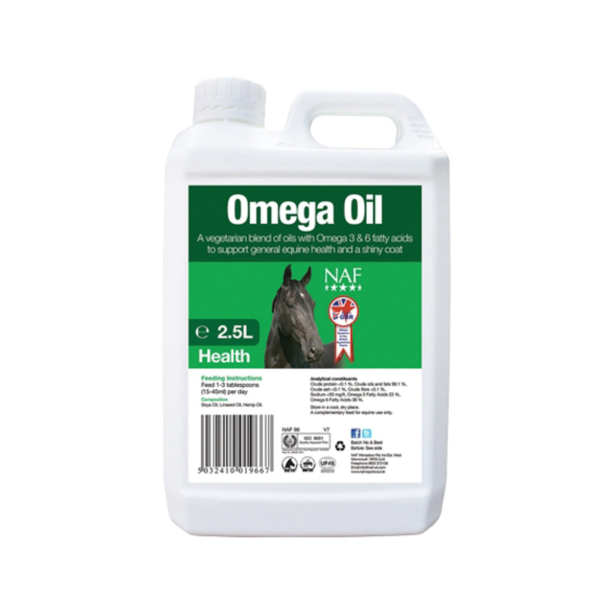 NAF Omega Oil 2,5 ltr hestefoder