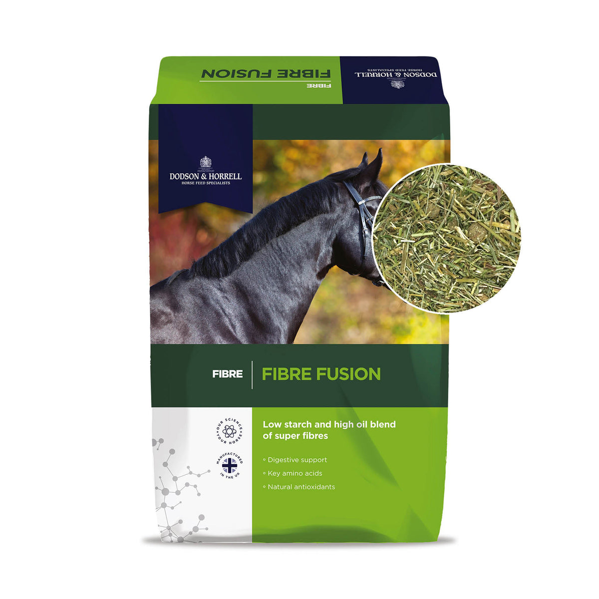 D&H Fibre Fusion hestefoder i 16 kg sæk fra Dodson & Horrell