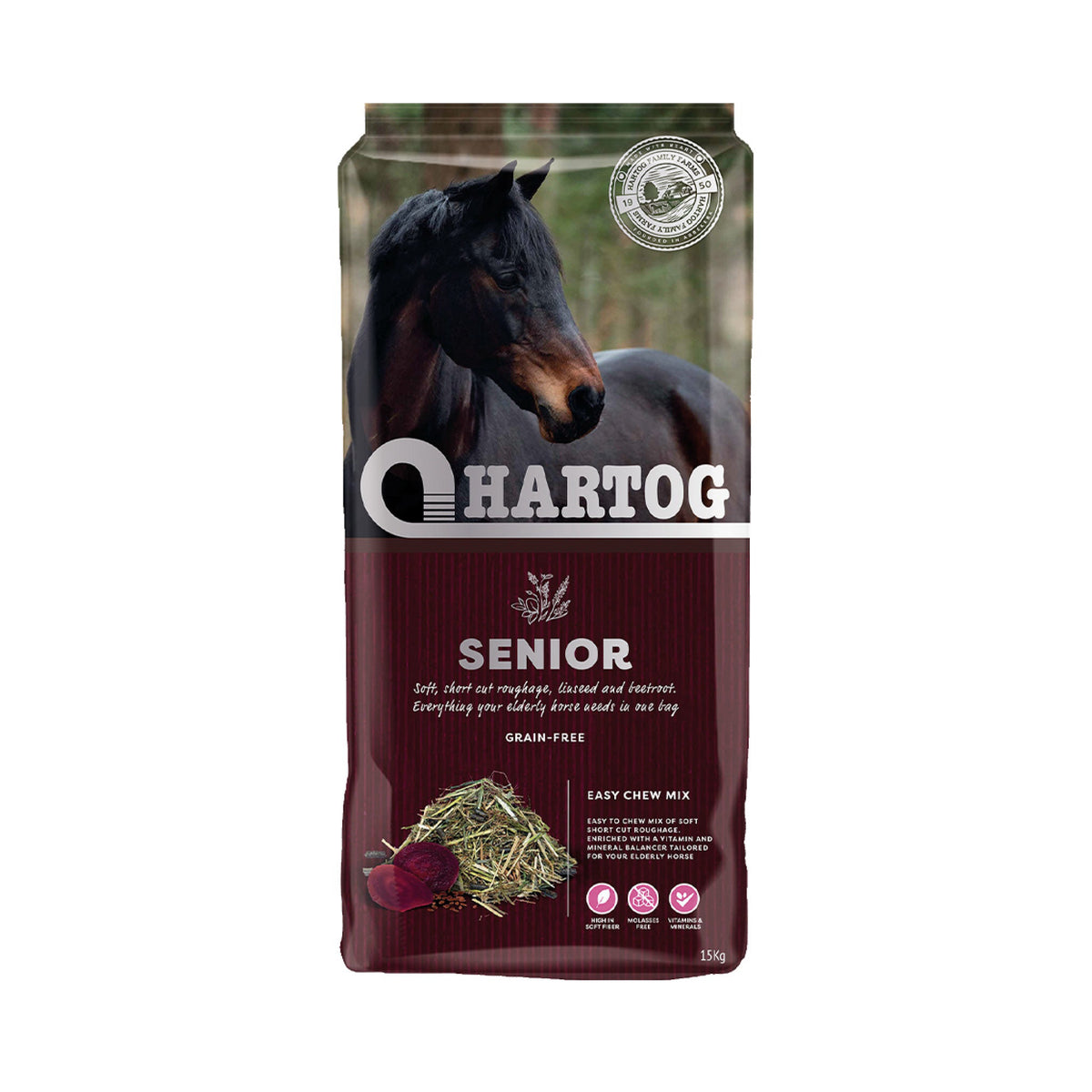 Hartog Senior Lucerne hestefoder i 15 kg sæk – billede 3