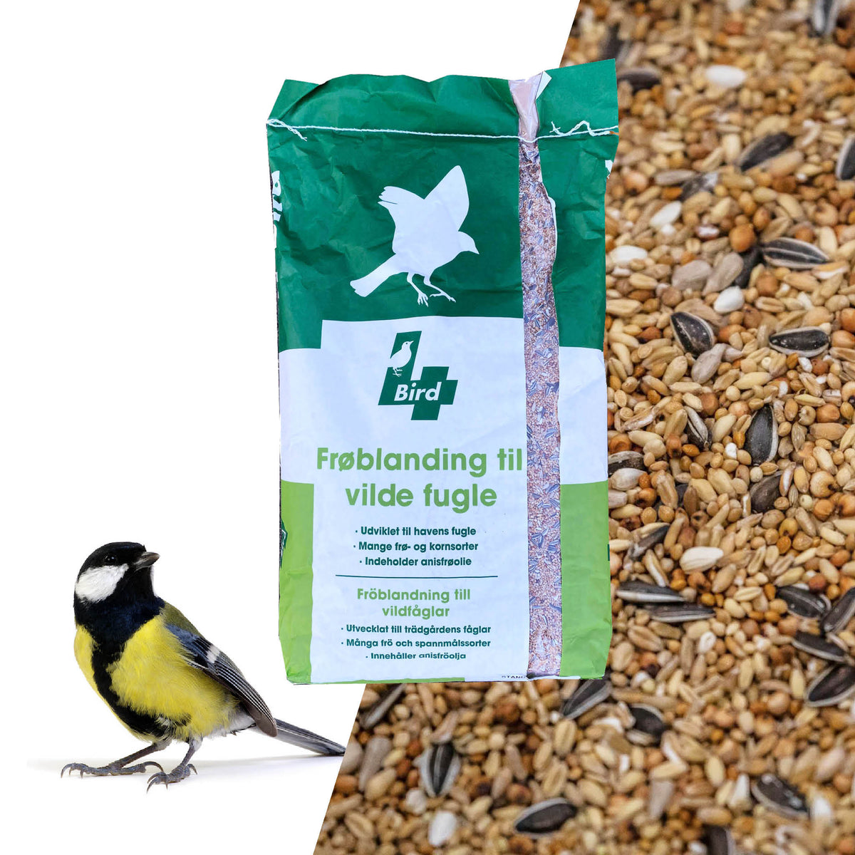 4Birds Vildfugleblanding Standard i 15 kg sæk vildtfuglefoder fra 4Bird