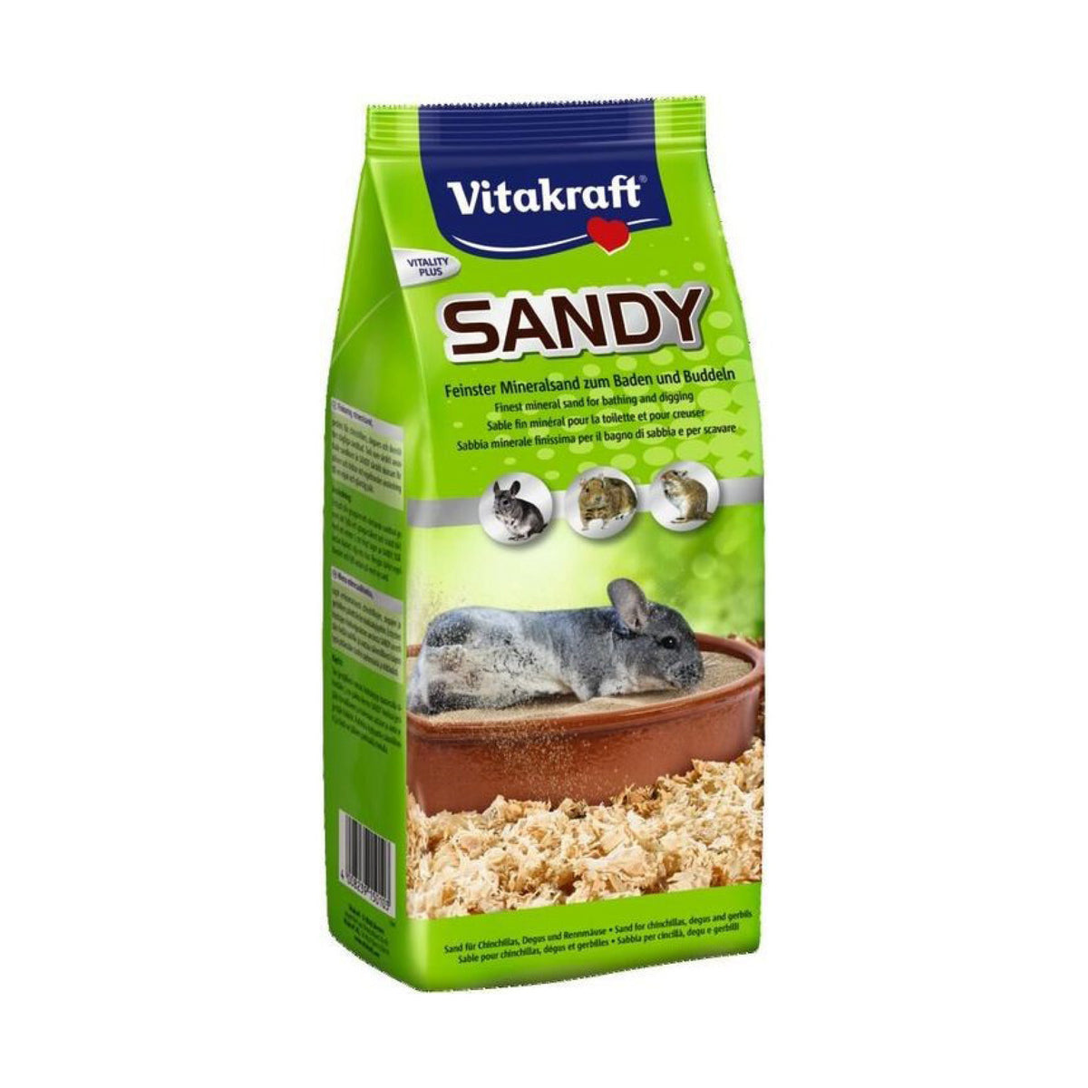 Sandy Chinchilla Sand i 1 kg pose til kaniner og gnavere fra Vitakraft