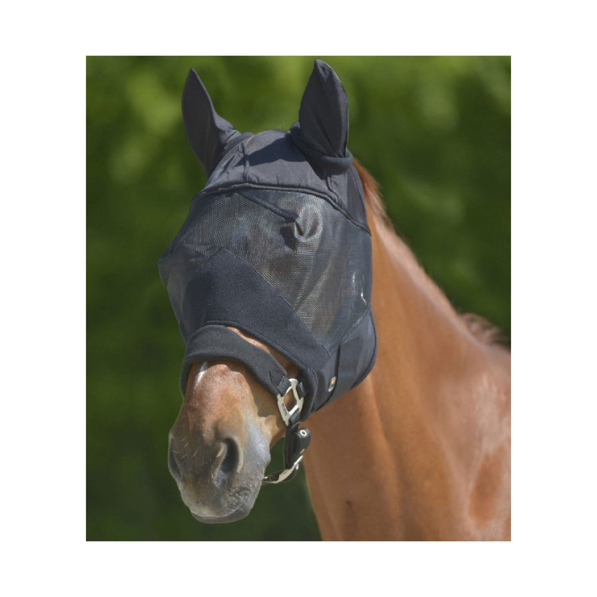 Waldhausen Premium Fluemaske m. Ører Sort til heste