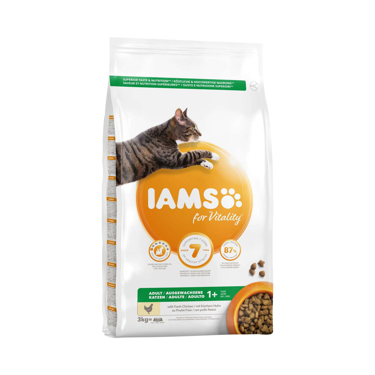 IAMS Adult Kylling i 3 kg pose til katte