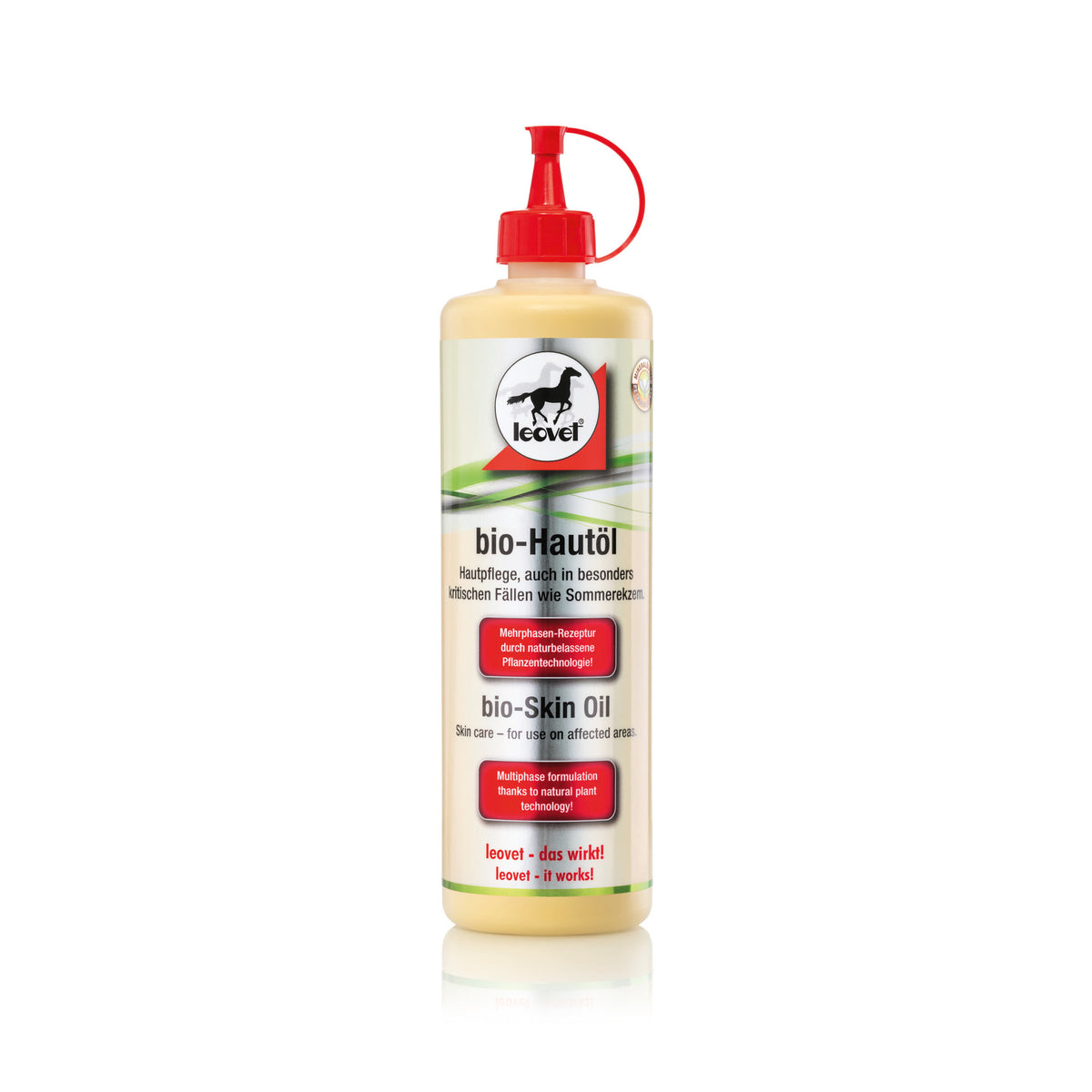 Leovet Bio-Skin Oil Anti Kløe i 500 ml flaske til heste