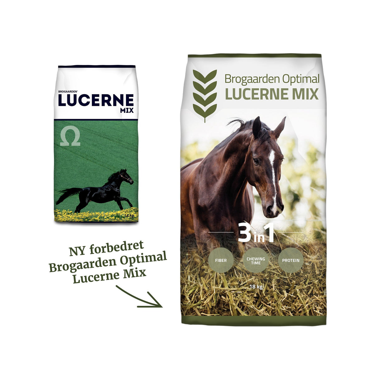Brogaarden Optimal Lucerne hestefoder i 18 kg sæk – billede 3