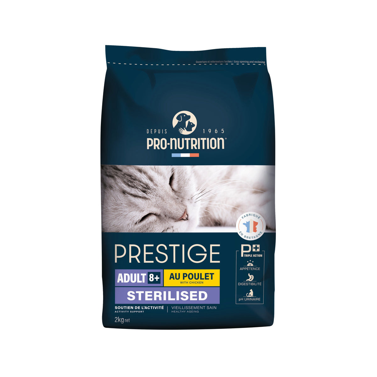 Prestige Cat Adult 8+ Sterilised Chicken i 10 kg sæk til katte