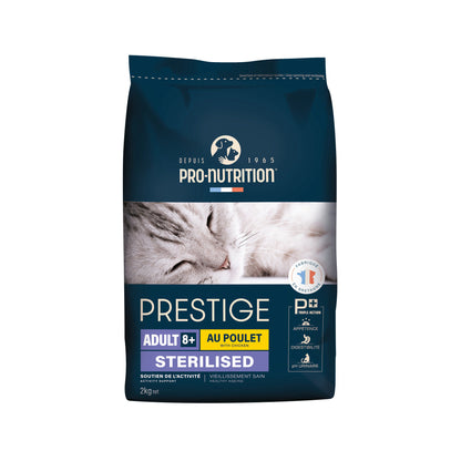Prestige Cat Adult 8+ Sterilised Chicken i 10 kg sæk til katte