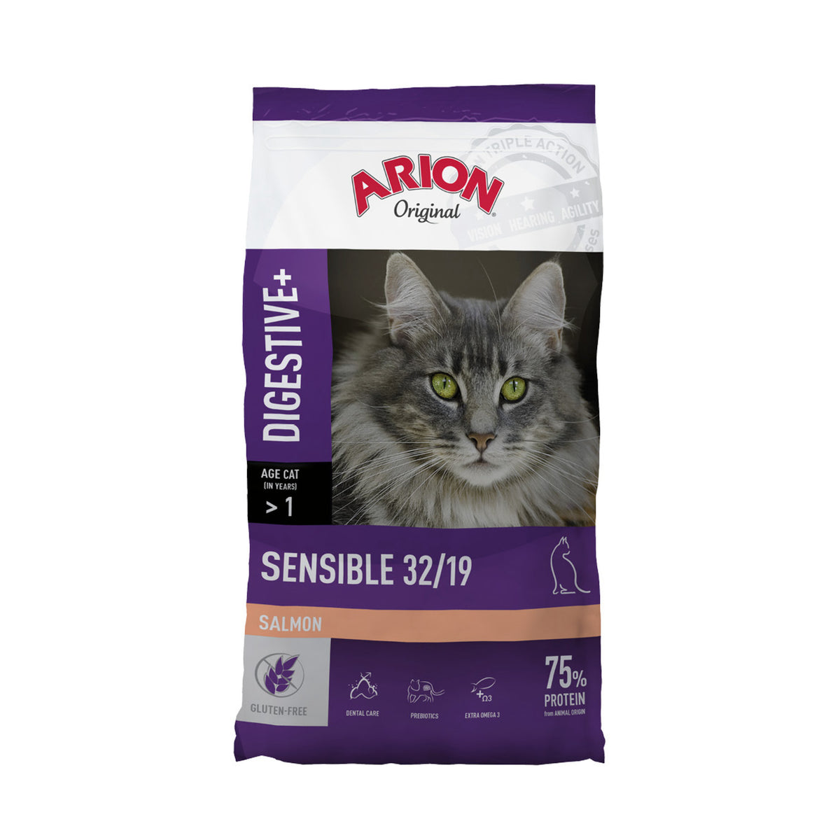 ARION Cat Sensible Digestive Salmon i 7,5 kg pose til katte