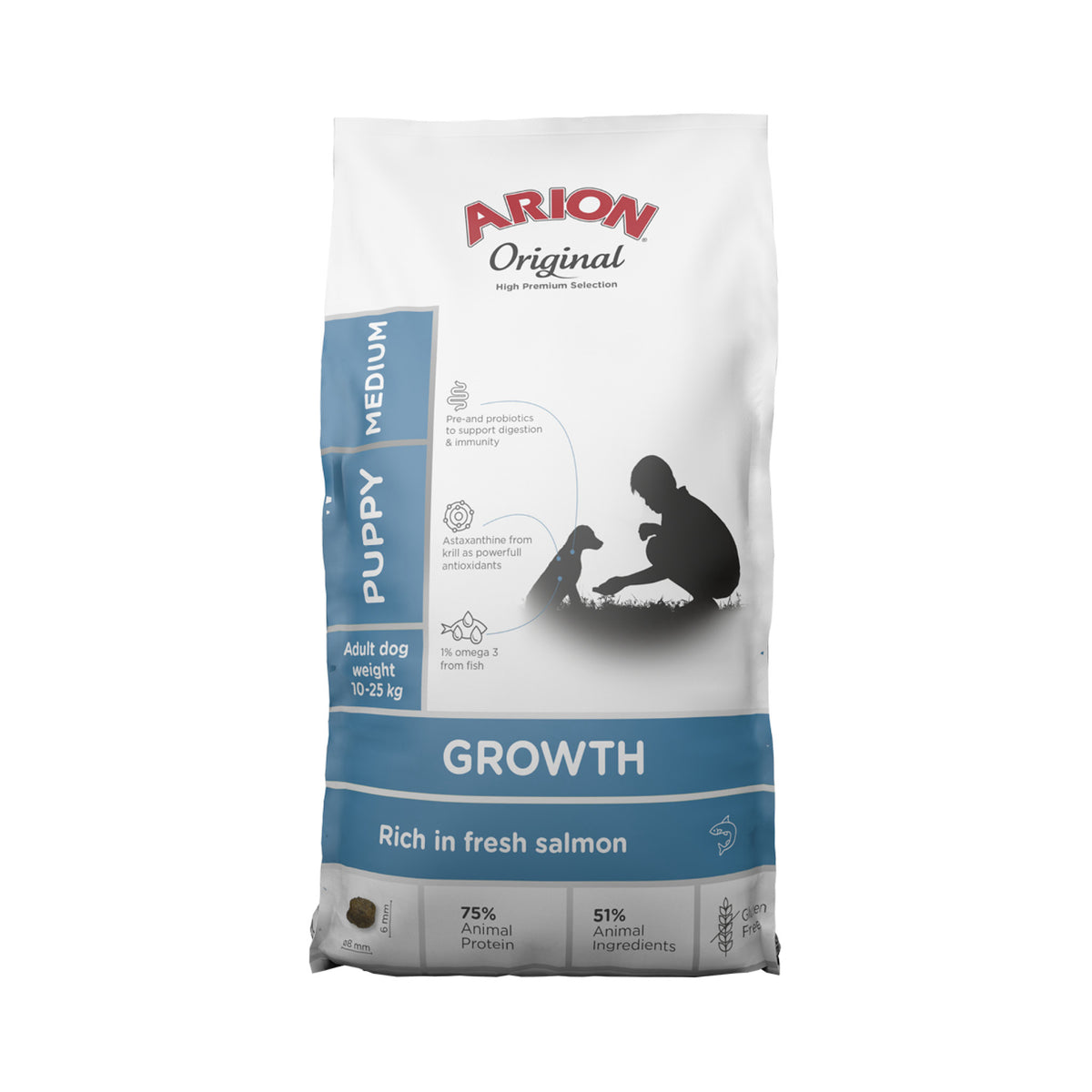 ARION Growth Puppy Medium Fish i 12 kg sæk til hunde